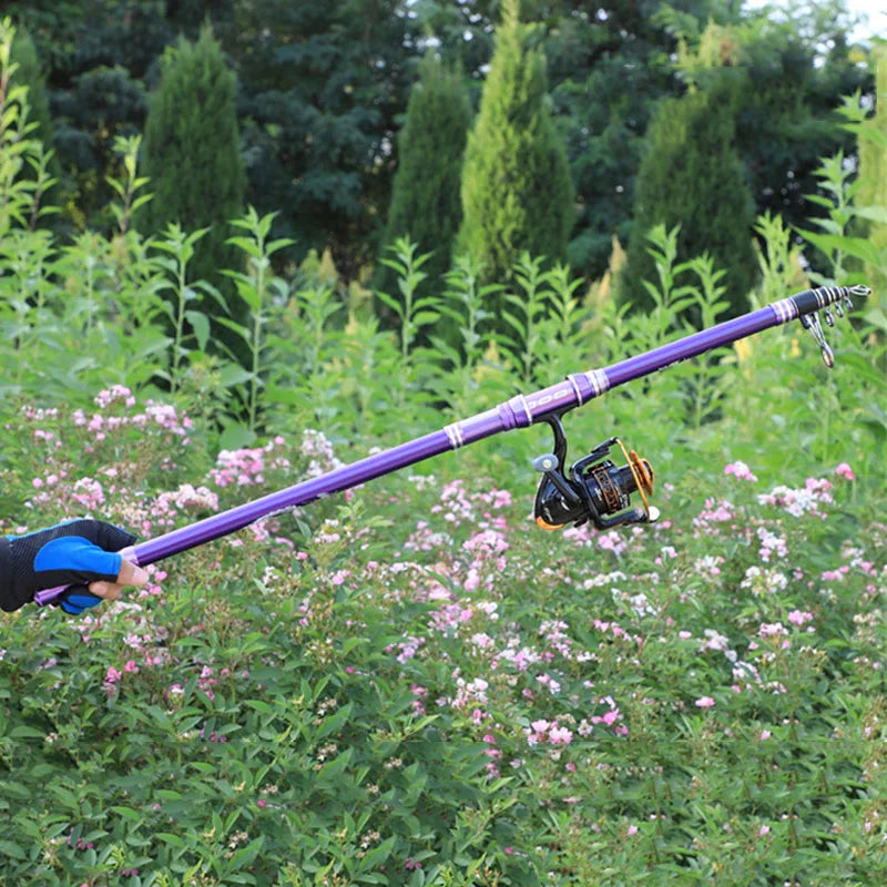 Super reinforced long-distance hunting spinning fishing rod 2.7-4.5m carbon telescopic casting pole carp rod sea fishing