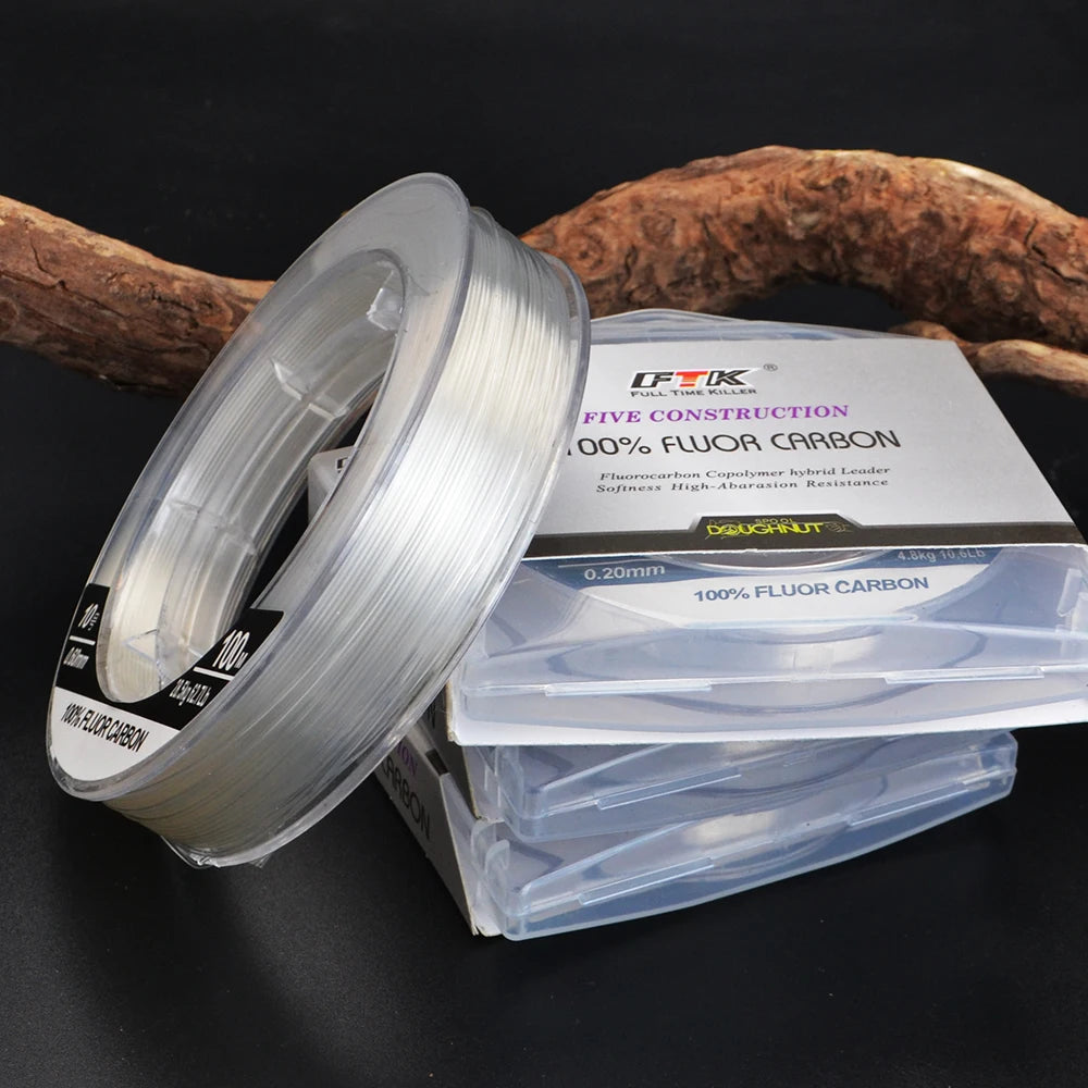 FTK 100m 100% FluoroCarbon Line Fishing Line Japan 0.14mm-1.0mm 5.5LB-130.9LB Fishing Wire Fishing Braid Mono Fishing Line