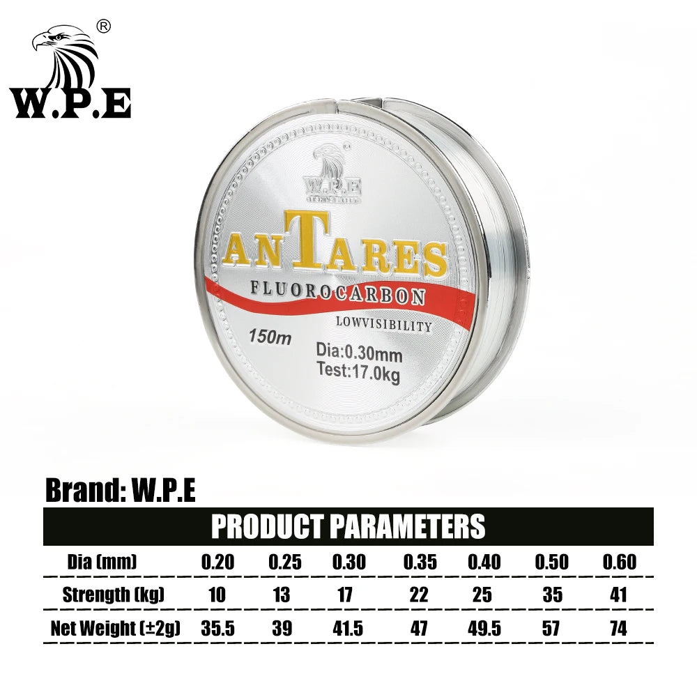 W.P.E ANTEROS 150m Fluorocarbon Coating Fishing Line 0.20mm-0.60mm 10kg-41kg Fishing Line Carbon Fiber for Carp Fishing