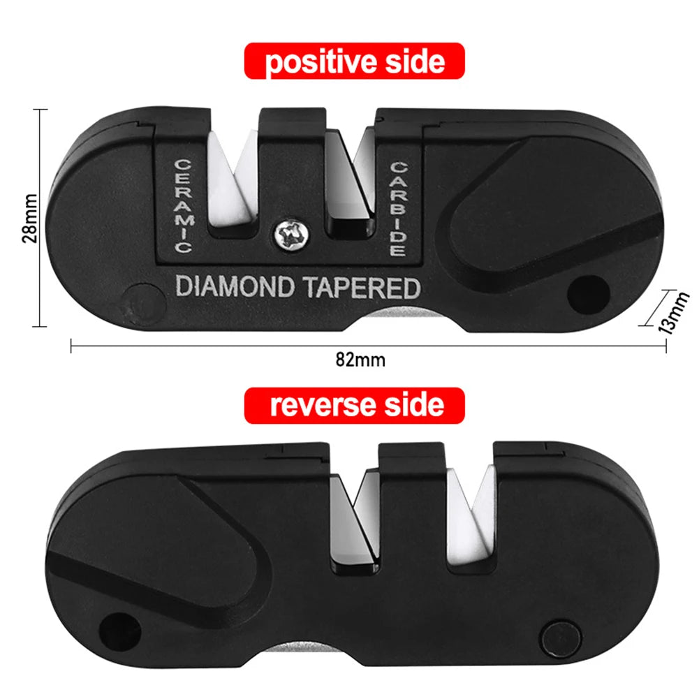 Portable Tungsten Ceramic Carbide knife sharpener professional kit Whetstone Kitchen Tool Camping Hiking tactical Survival Gear