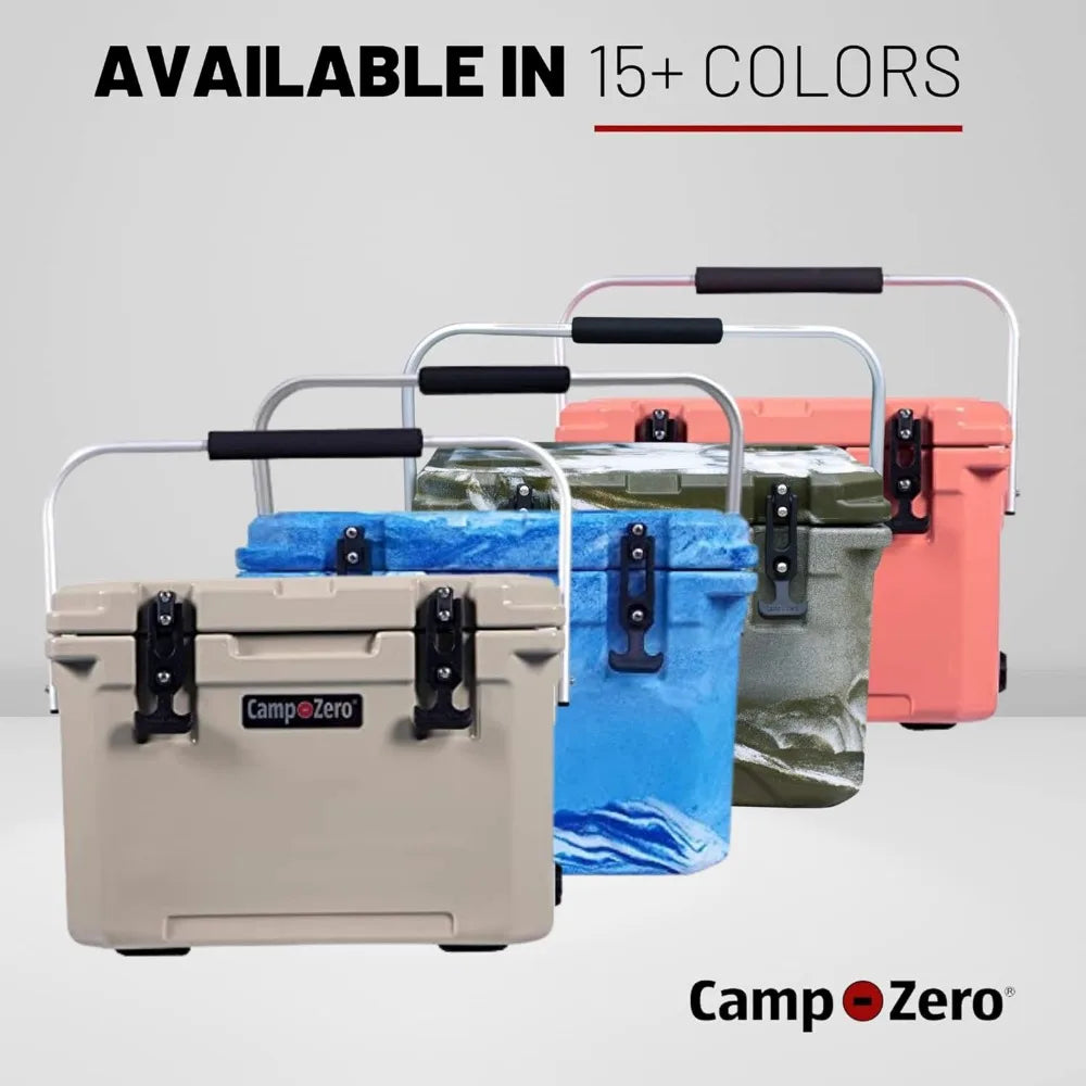 CAMP-ZERO 20L | 21.13 Quart Premium Cooler/Ice Chest with 4 Molded-in Cup Holders