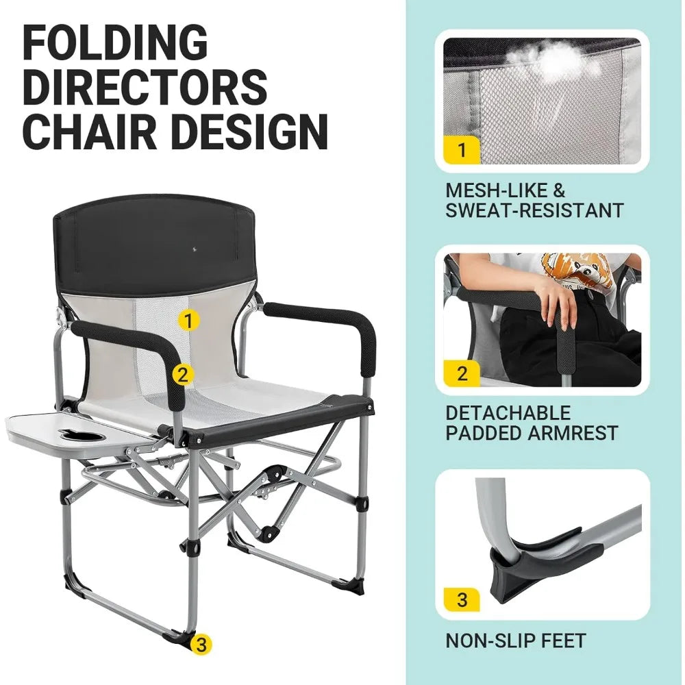 Folding Chair Chaise Lounges Heavy Duty Director's Seat for Adults Outside Outdoor Furniture Beach Chairs Camping Foldable