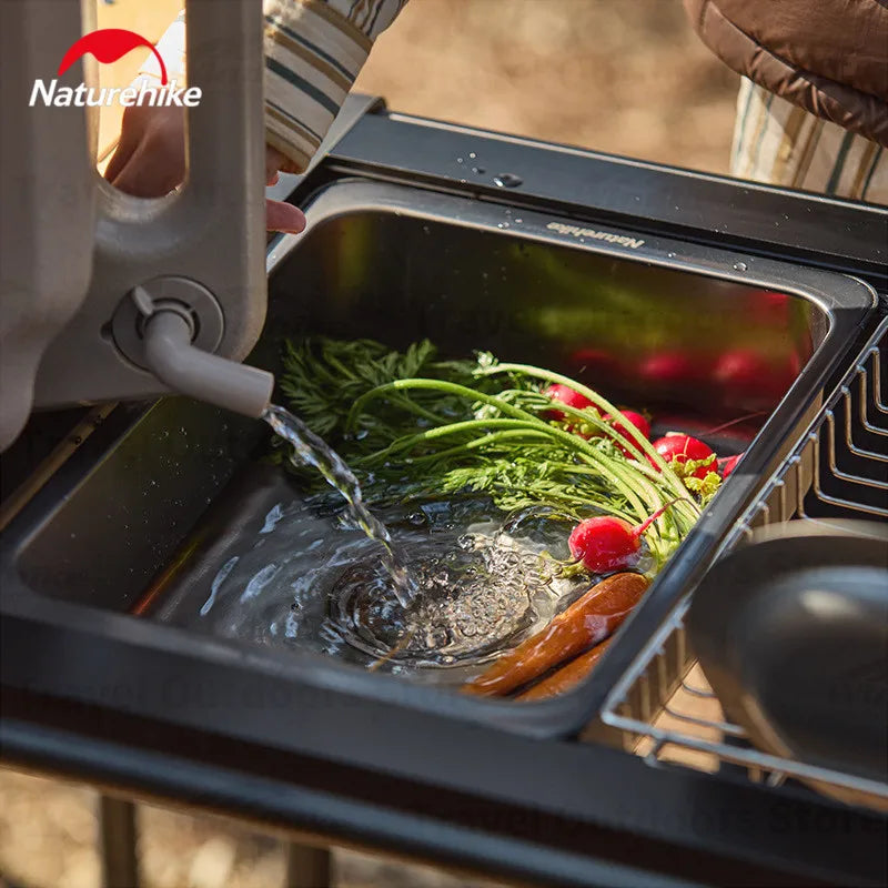 Naturehike IGT Table sink Stainless Steel 6L Wash Basin Picnic Wash Hands Ultra-light Washing Tank Outdoor Camping Kitchen Suppl