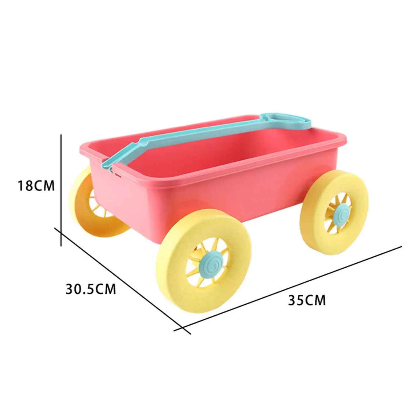 Pretend Play Wagon Toy Outdoor Indoor Toy Children Wagon Cart Summer Sand Toy Trolley for Gardening Summer Beach Seaside Outdoor