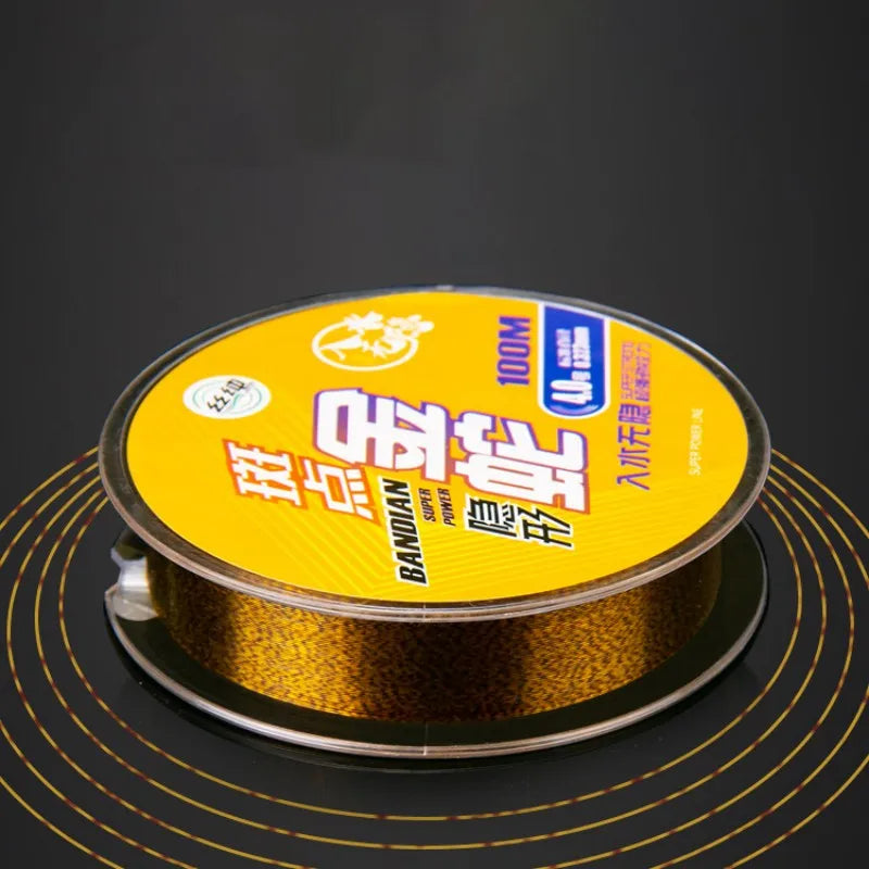 100M Gold Spotted Fishing Line Bionic Invisible Monofilament Nylon Speckle Fluorocarbon Coated Carp Fishing Line