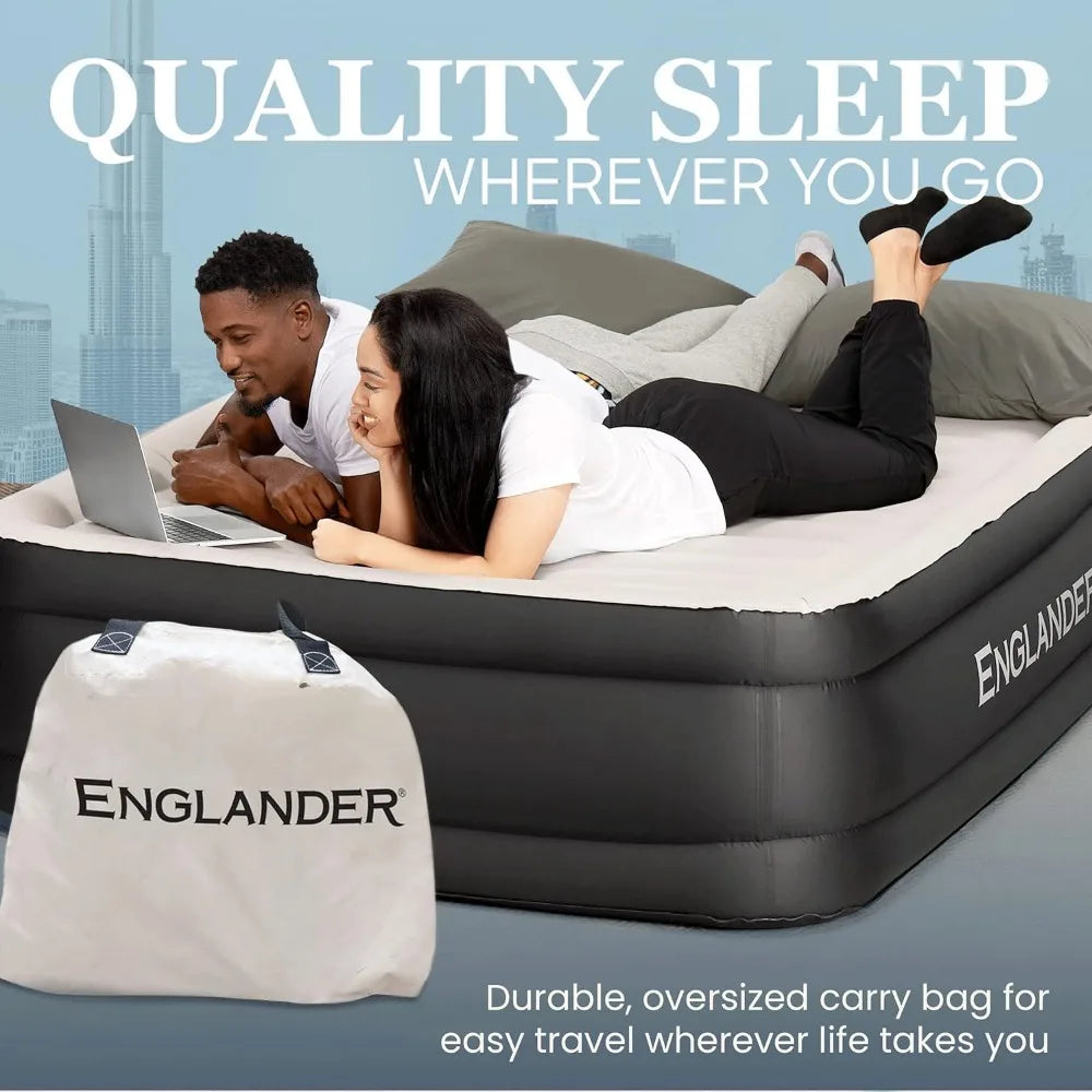 Air Mattress w/Built in Pump - Luxury Double High Inflatable Bed for Home, Travel & Camping - Premium Blow Up Bed for Kids