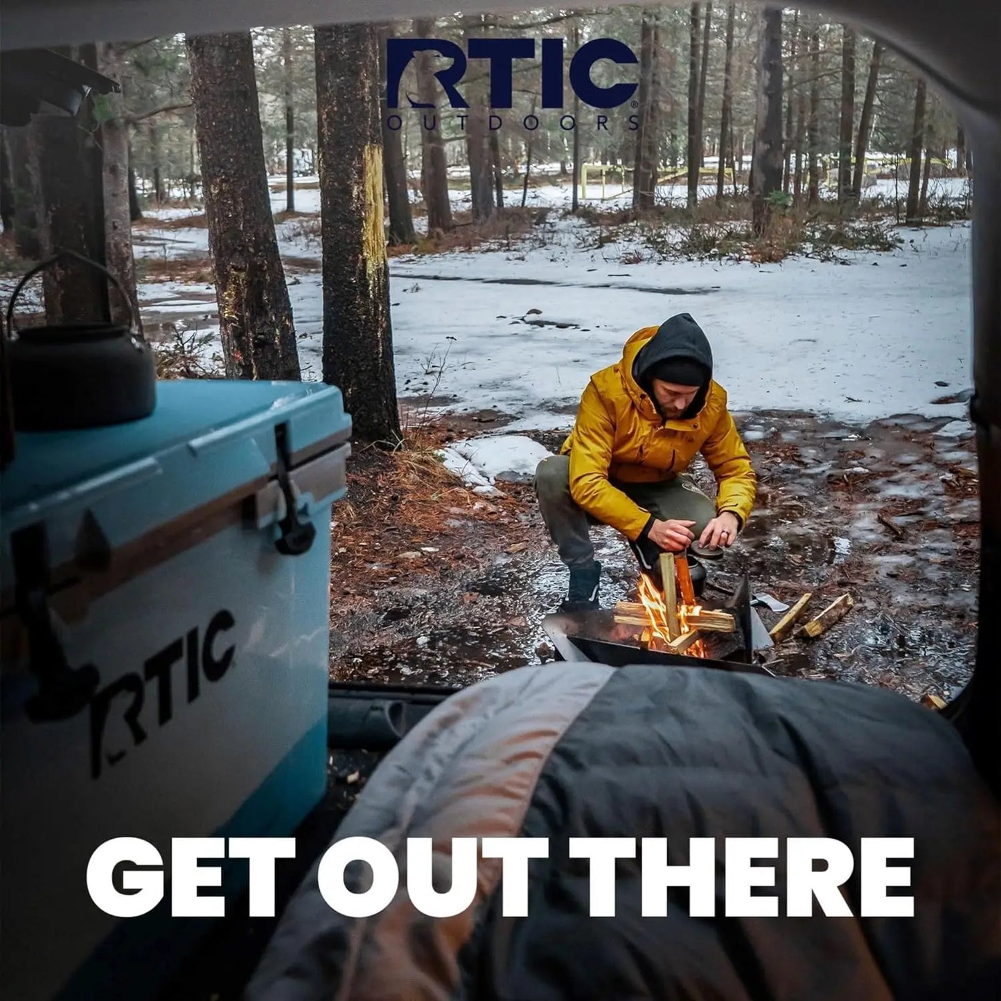 RTIC 65 QT Ultra-Tough Cooler Hard Insulated Portable Ice Chest Box for Beach, Drink, Beverage, Camping, Picnic, Fishing, Boat,