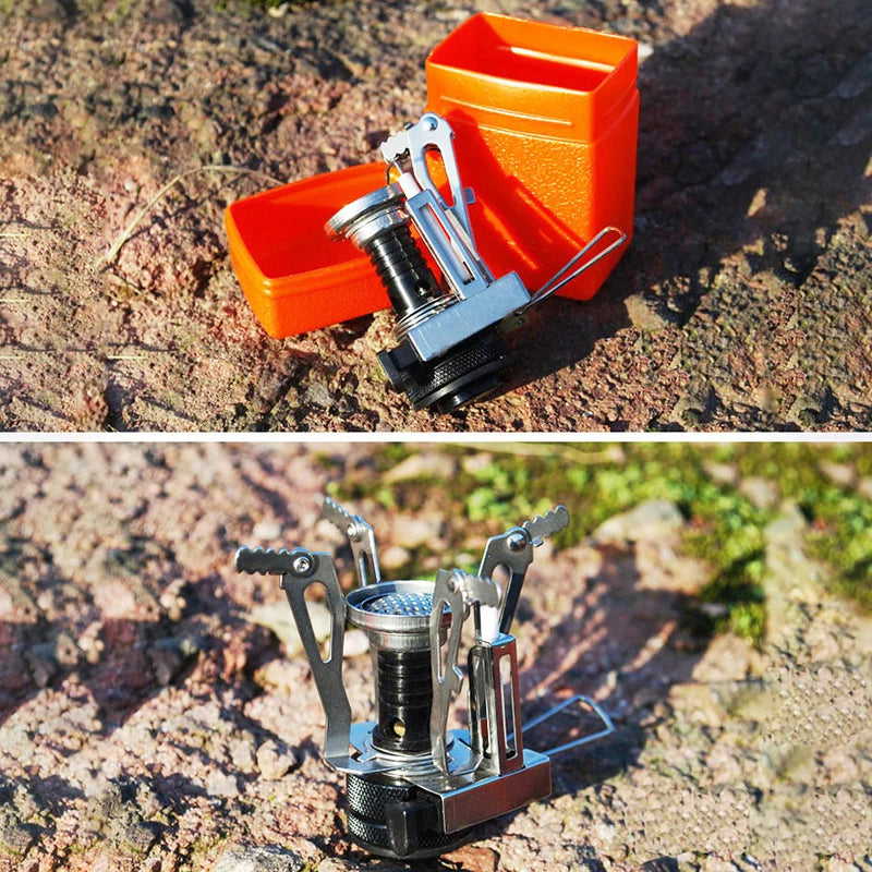 Camping Accessories Gas Cooker Portable Outdoor Camping Aluminum Alloy Ultra Light Picnic Cooking Camp Stove Survival Furnace