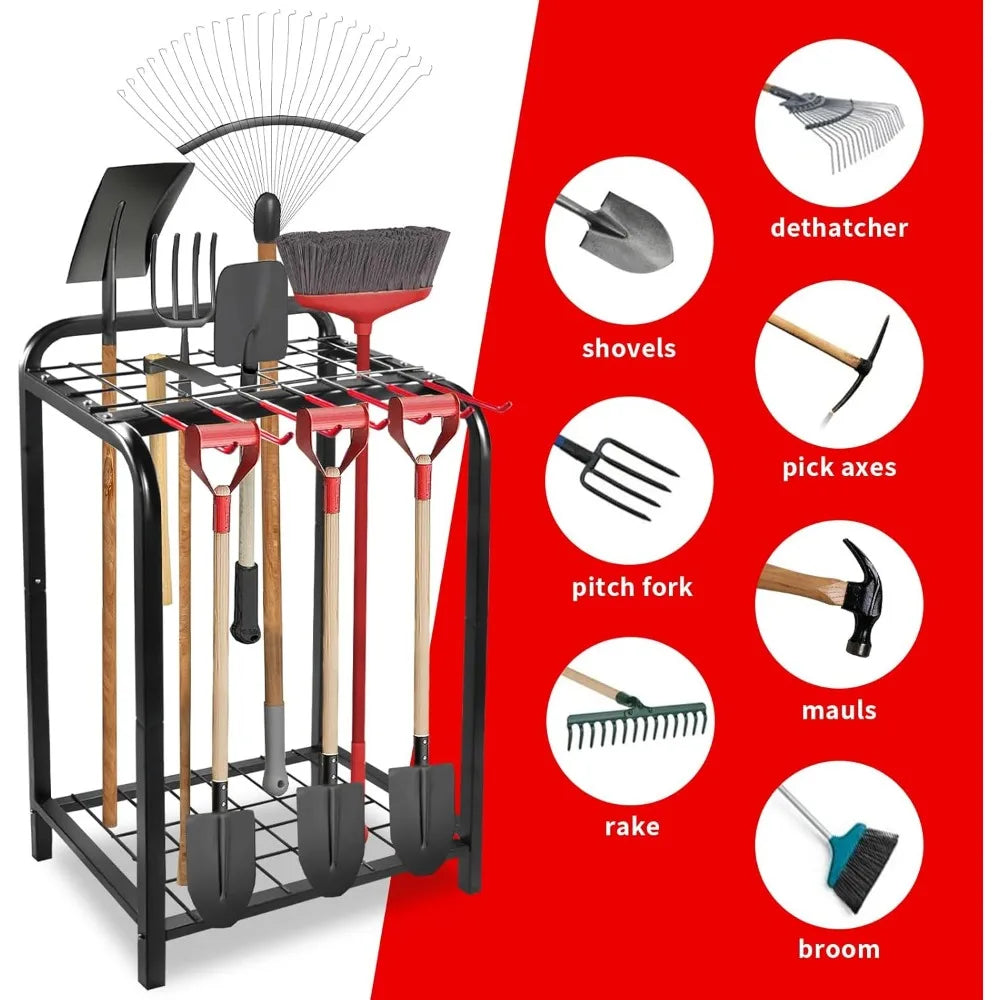 Heavy Duty Garden Tool Storage,Alloy Steel Garden Tool Organizer-Sturdy Metal Garden Tool Organizer Garage,Tools,Shed,Yard