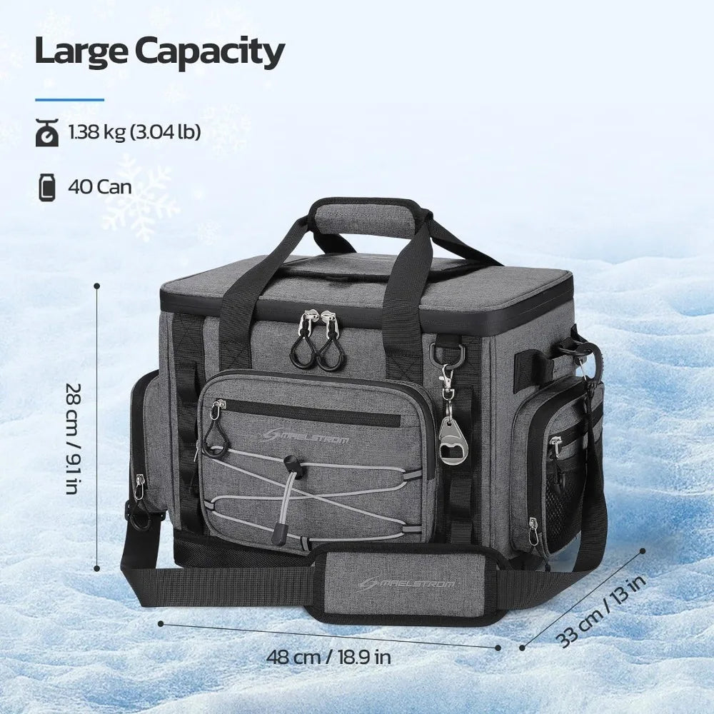 Soft Cooler Bag,Soft Sided Insulated Hard-Bottom Beach Ice Chest Large Leakproof Camping Portable Travel Cooler