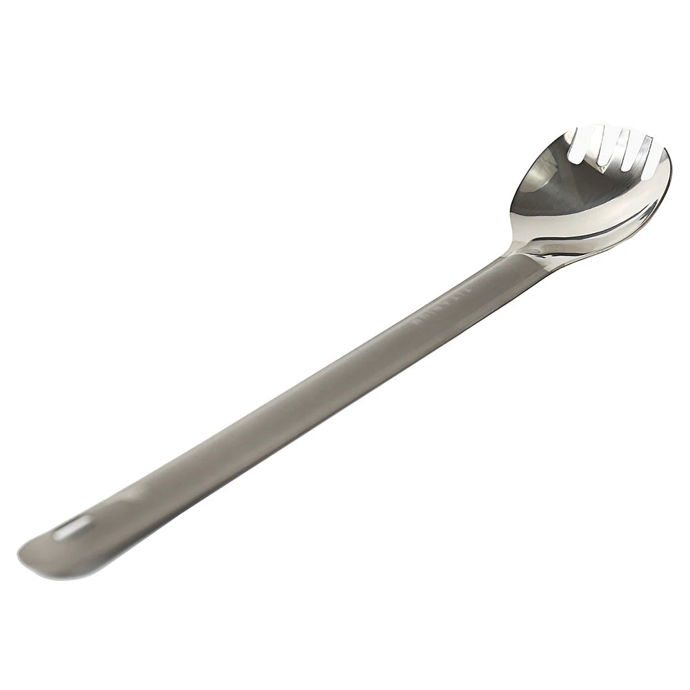 TOAKS SLV-14 Titanium Long Handle Spork with Polished Bowl Outdoor Picnic and Household Dual-Use Tableware Spoon 220mm 19g