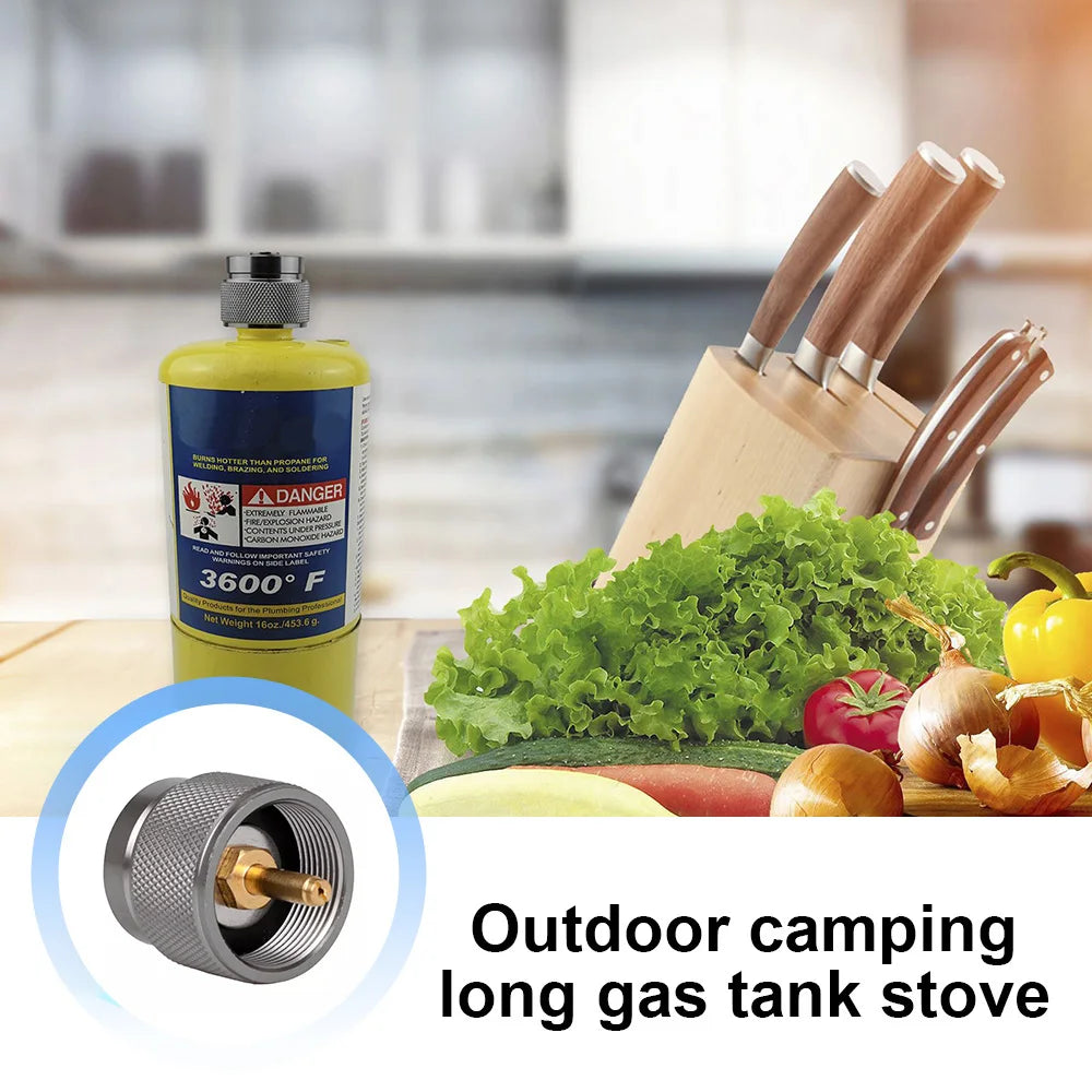 Outdoor Camping Stove Gas Tank Adapter Propane Tank Adapter Long Gas Tank Gas Furnace Conversion Head Converter Camping Gear