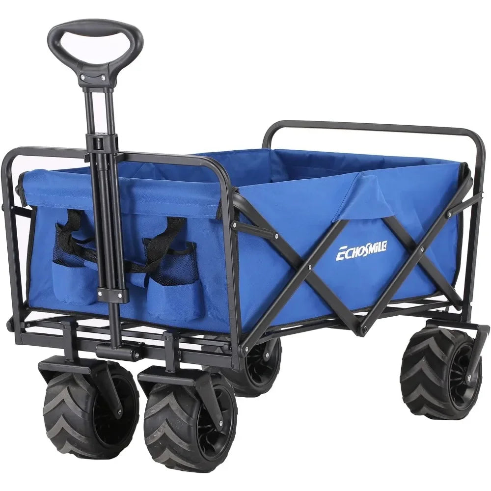 Garden Cart, Heavy Duty 350 lbs Capacity Wagon, All Terrain Outdoor Folding Portable Adjustable Rolling Carts, Garden Cart