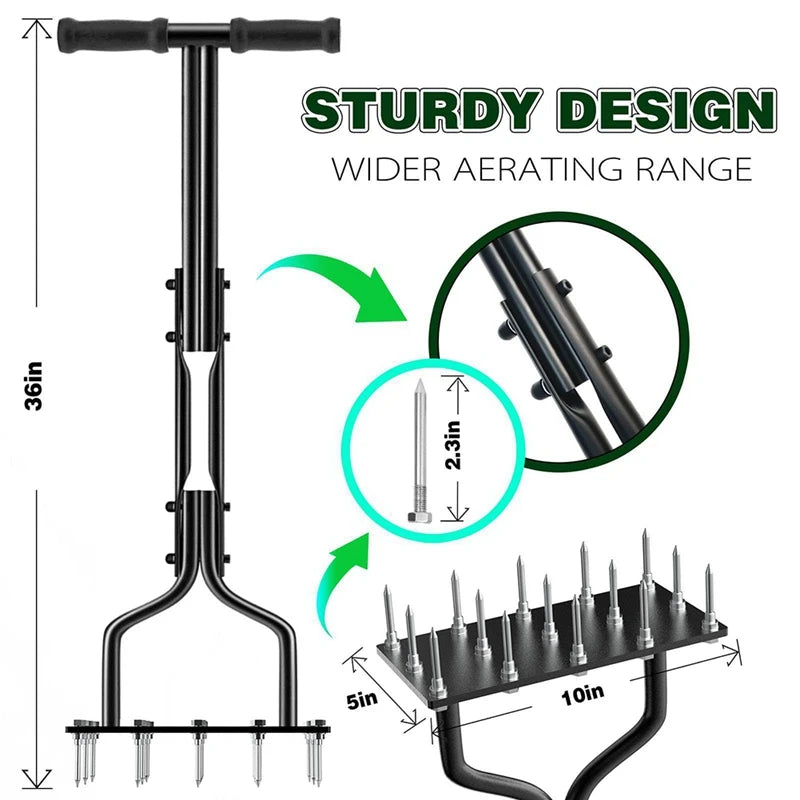 Lawn Aerator Spikes Aerating Tool, Manual Aeration Tools,Yard Aerators For Soil & Lawns Garden Durable Easy To Use