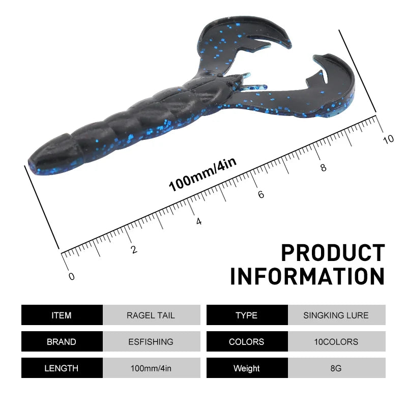 KESFISHING Soft Isca Artificial Bait Agent Rage Tail Craw 4 inch Crawfish Add Salt Pesca Bass Fishing Lure Tackle Salts