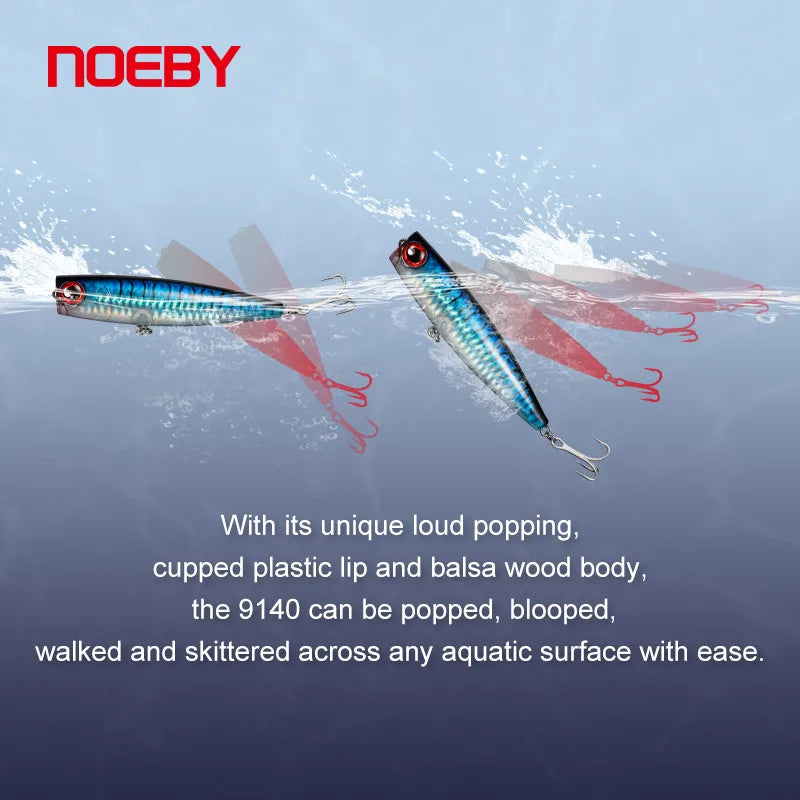 Noeby Popper Fishing Lure 105mm 24g Topwater Wobblers Artificial Hard Bait Floating Good Action for Sea Tuna Bass Fishing Tackle