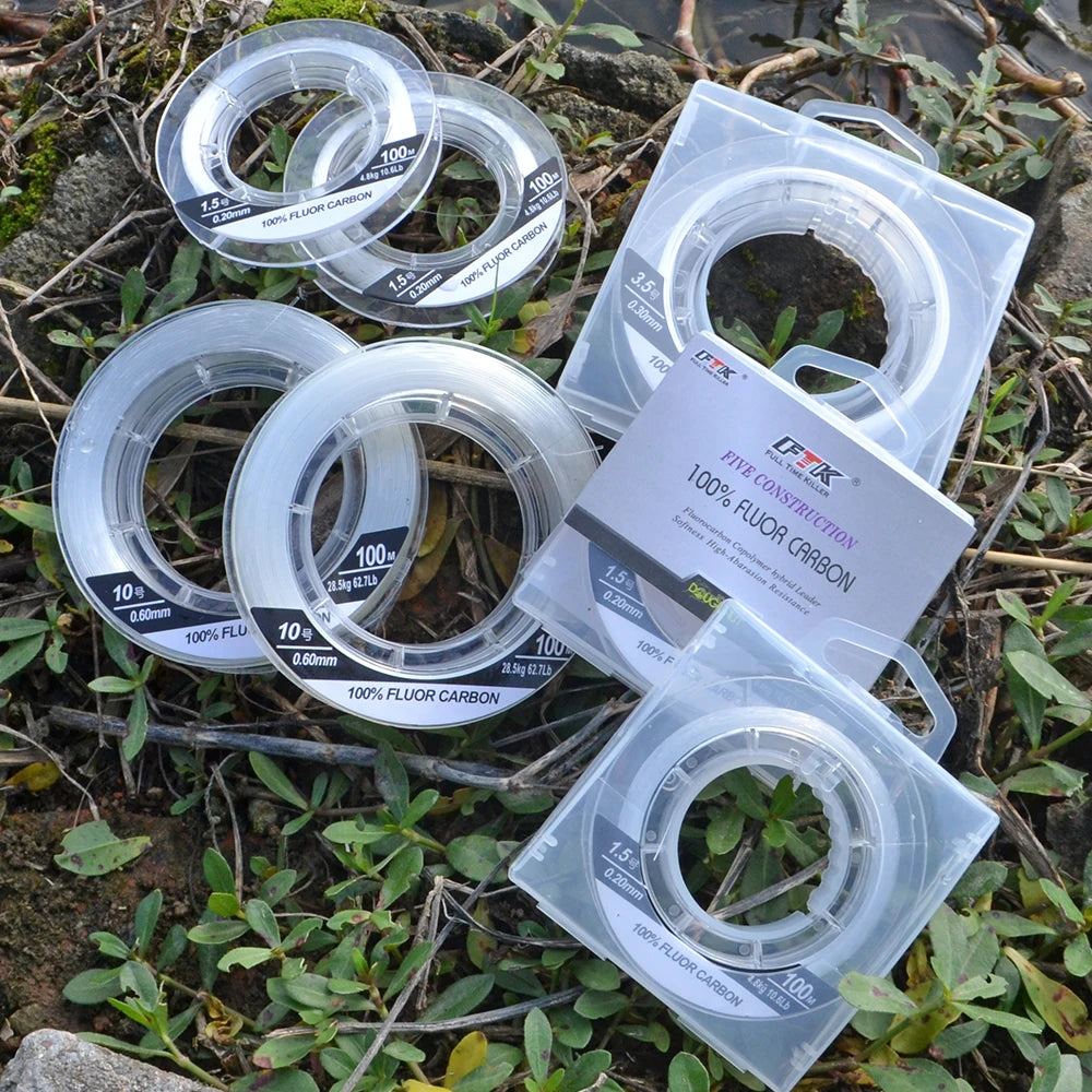 FTK 100m 100% FluoroCarbon Line Fishing Line Japan 0.14mm-1.0mm 5.5LB-130.9LB Fishing Wire Fishing Braid Mono Fishing Line