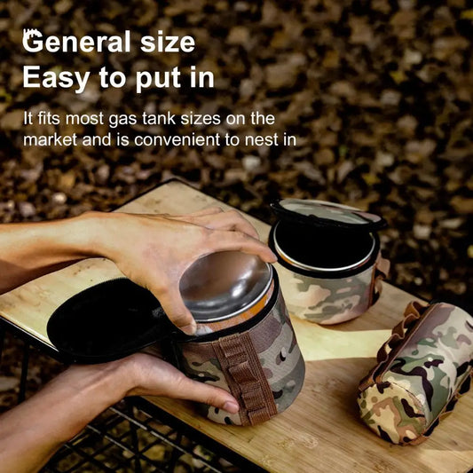 Camouflage Tank Cover Convenient Universal Oxford Cloth Camouflage Color Picnic Gas Tank Cover Hiking Goods