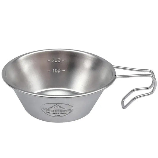 Campingmoon Tableware Portable Thickened Camping Stainless Steel Bowl Camping Picnic Multi-Function Bowl Outdoor Tableware 310Ml