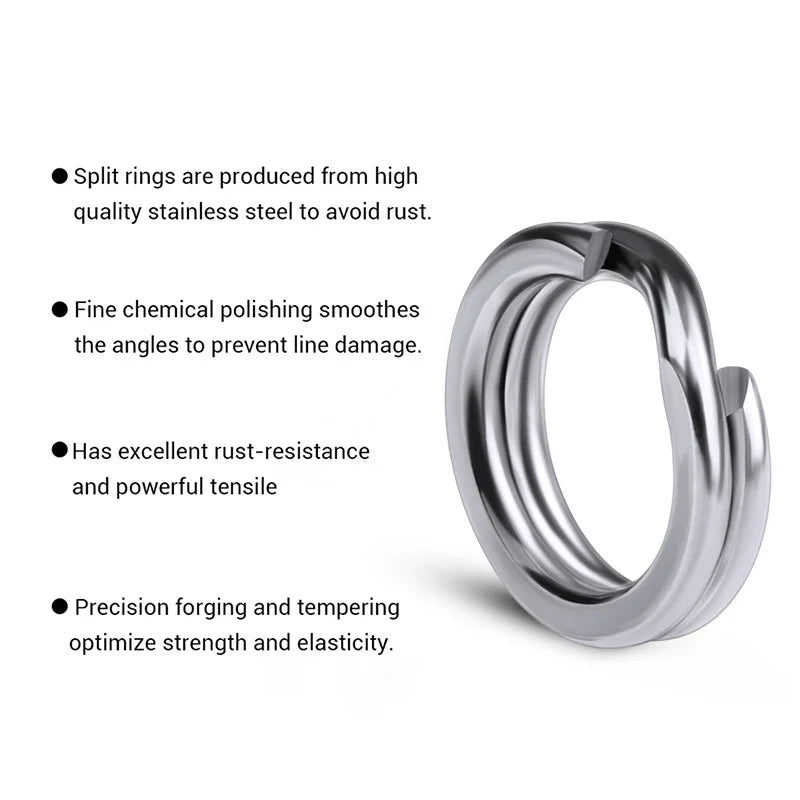 KATYUSHA 20Pcs Split Fishing Rings 0#-12# Stainless Steel Split Rings Lure Strengthen Connecting Rings For Fishing Accessories