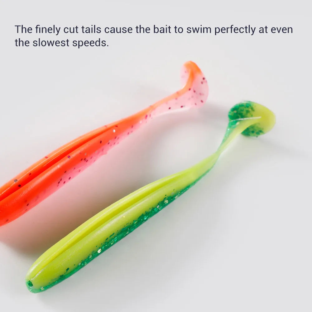 NOEBY Shiner Soft Bait 5cm 7.5cm 9cm Texas Rig Worm Baits Silicone Artificial Wobblers Jig Head Swimbait for Bass Fishing Lures