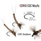 ICERIO 6PCS CDC Mayfly Deerhair Body Dry Flies Trout Fishing Fly Lure Baits #12