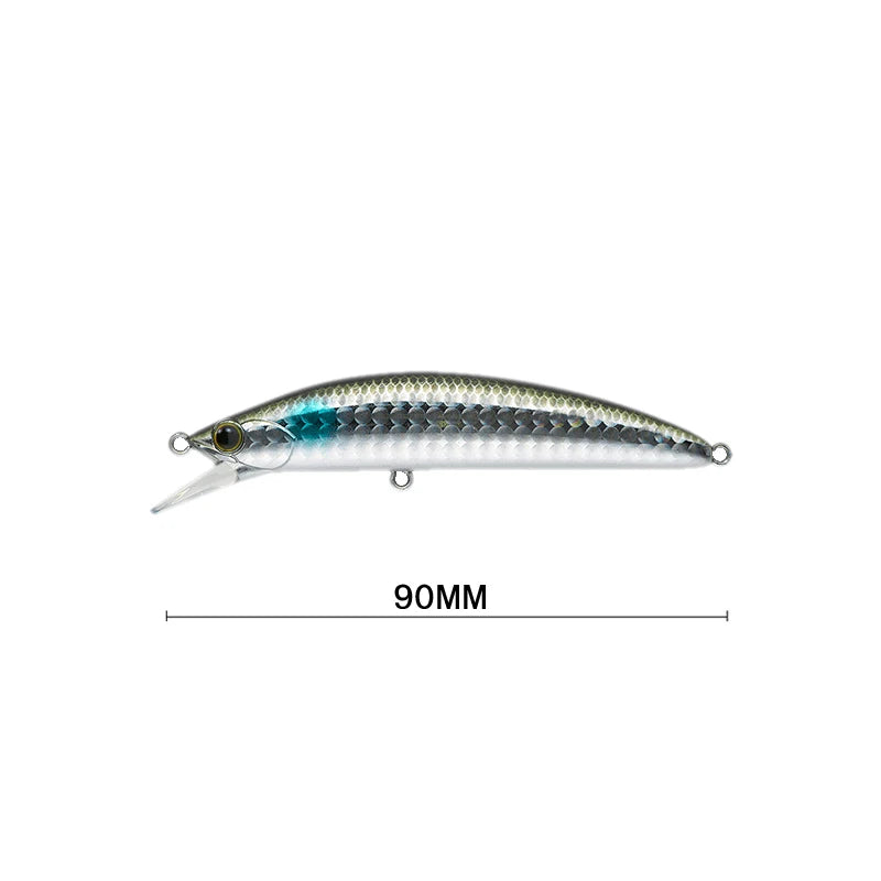 Heavy surfer minnow 90MM 28G Sinking Minnow Fishing Lure Artificial Bait Saltwater Hard Bait Pike Bass Fishing tackle 2021