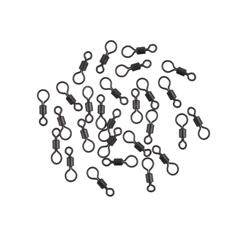 500Pcs/lot Carp Fishing connector Helicopter Chod Rig Big eye Matt Black Quick link rigs swivel tackle for Carp Fishing