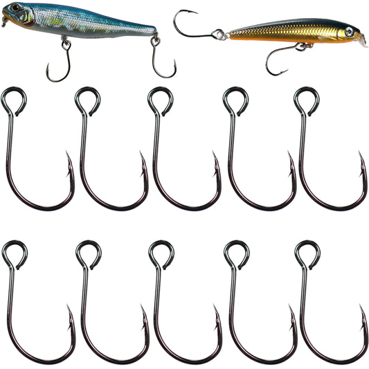 10pcs Fishing Hooks Set High Carbon Steel Inline Single Hook Jig Barbed Fishhook Fishing Tackle Accessories assist hooks for jig