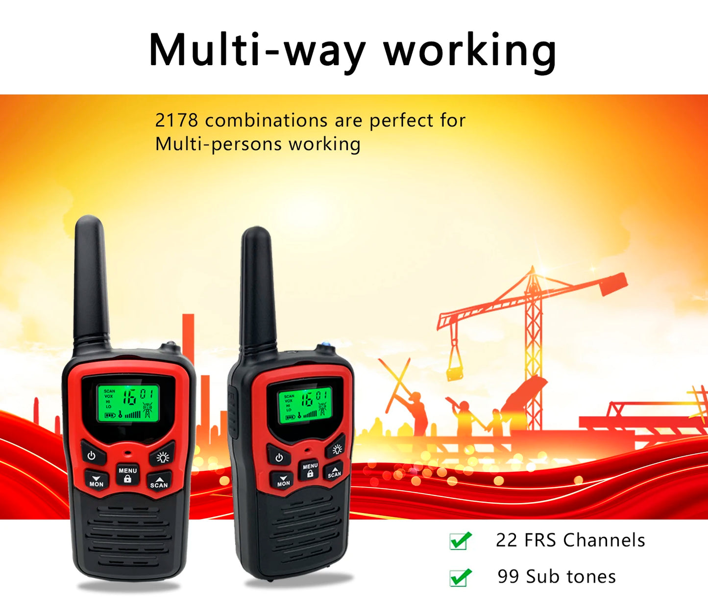 Walkie Talkie for Adults or Kids Toy,  PMR446 Long Range Two Way Radio with VOX 8CH Flash Light for Hiking Children Camping