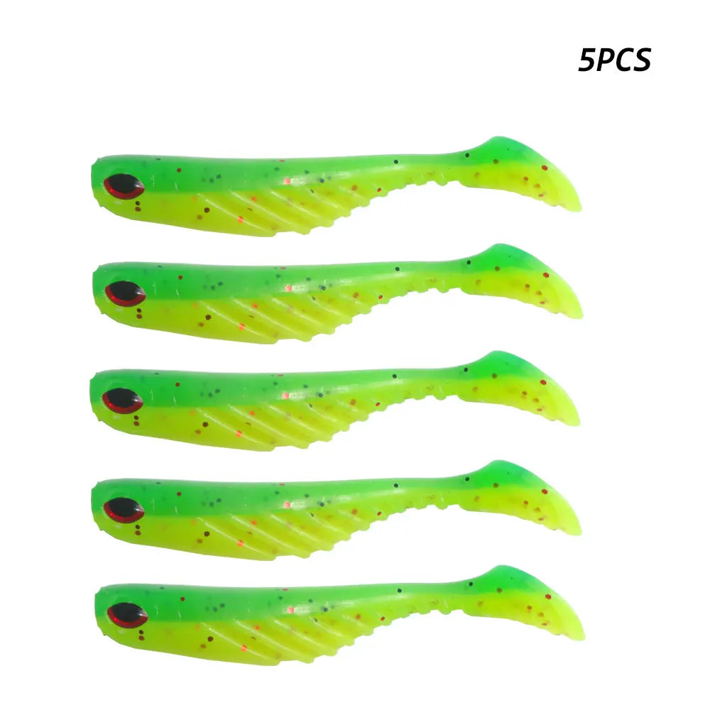 Hexakill 5pcs/lot 7cm 2.9g Worm Soft Lures Artificial Fishing Baits Wobbler Carp Fishing Tackle Shad Silicone