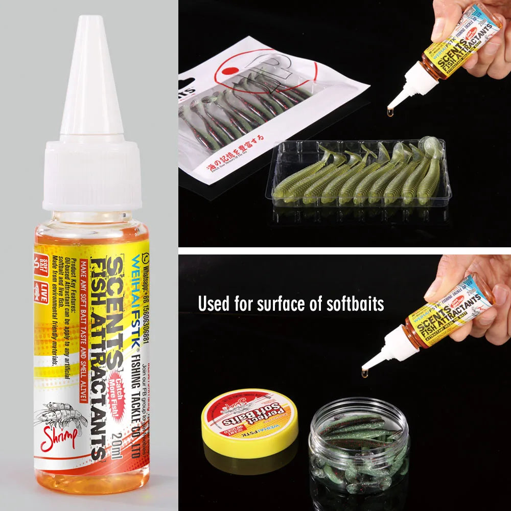 FSTK Fishing Bait Essence Lure Scent Carp Fishing Bass Lure Attractants for Fishing  Flavoring Addictive for Artificial Softaits