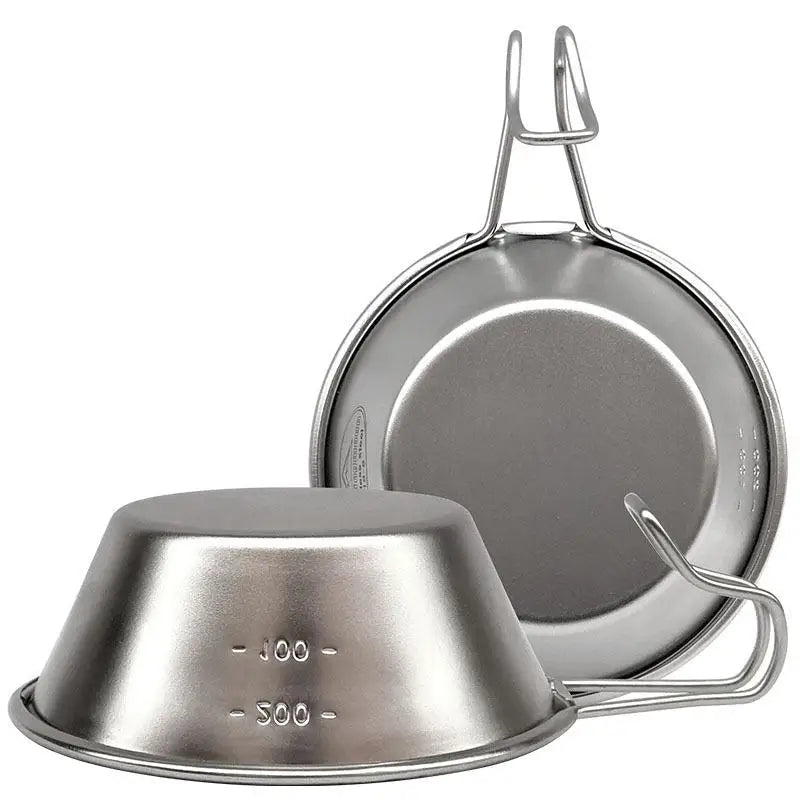 Campingmoon Tableware Portable Thickened Camping Stainless Steel Bowl Camping Picnic Multi-Function Bowl Outdoor Tableware 310Ml