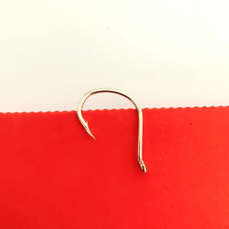 Fishhooks 200 Pcs/lot Seawater Bright Tin Plating Fish Barbed Hook Offshore Angling Perch Carp Fishing Tackles Jig Head Pesca