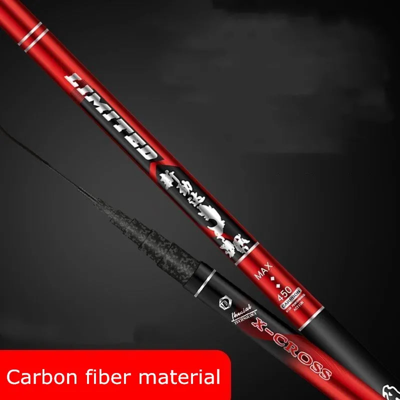 Ultralight Carbon Fiber Telescopic Fishing Rod 2.7m3.6m4.5m5.4m6.3m7.2m8m9m10M Super Hard  Stream Pole