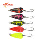 Hexakill 1pcs 1.4g/1.8g/2.2g/2.8g/3g/3.3g fishing metal colorful spoon baits  metal spinner lure mini bait for trout single hook