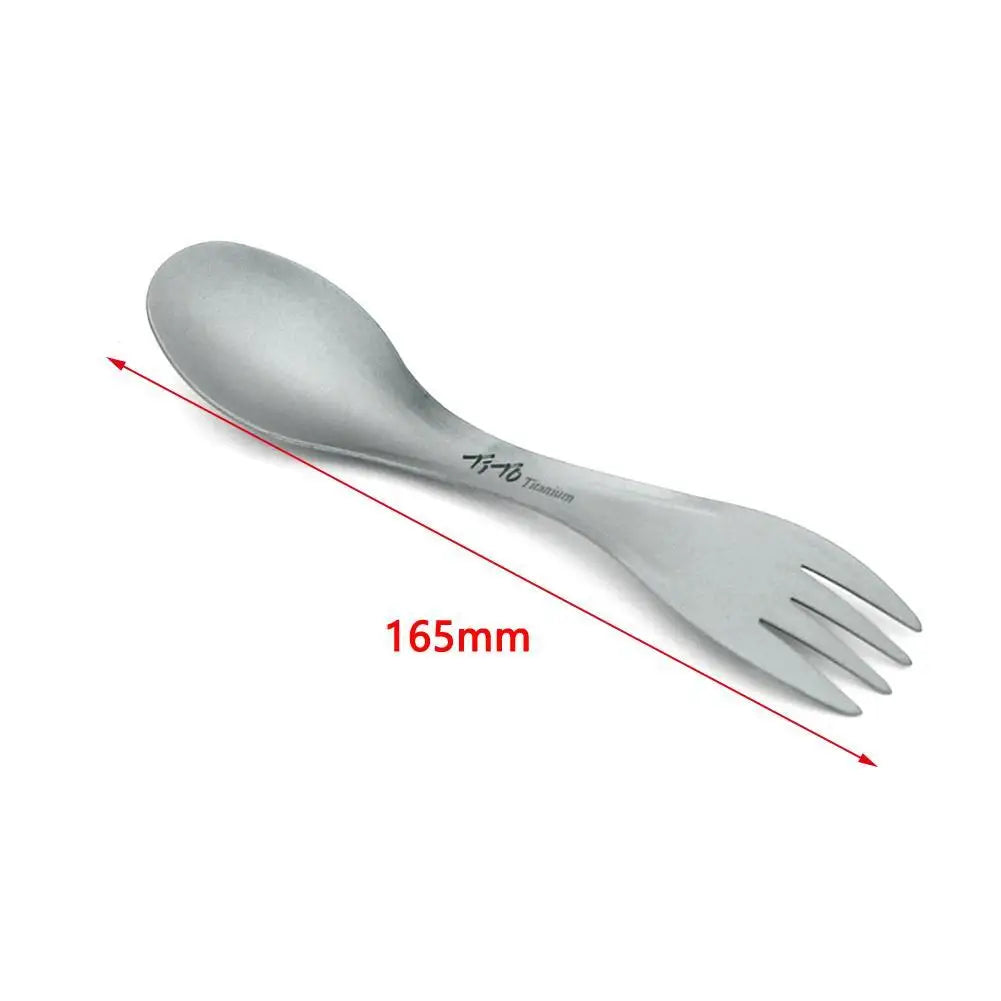 Outdoor Camping 2 In 1 Hiking Diet Tools Picnic Barbecue Fork Spoon Too Alloy Spoon Titanium Alloy Fork