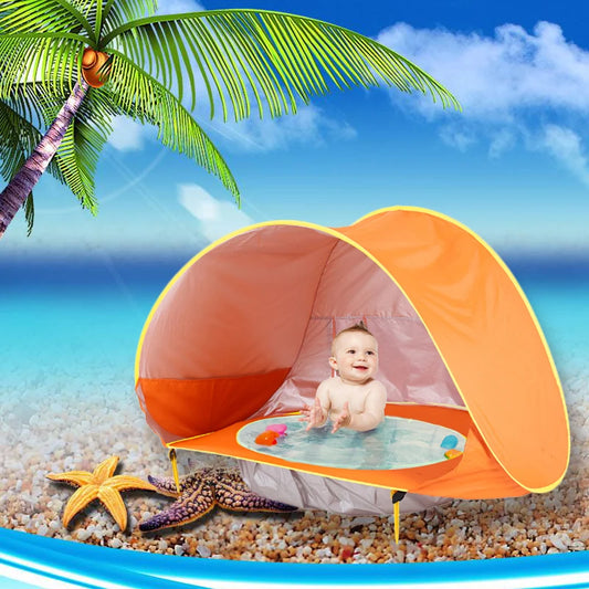 Baby Beach Tent Children Waterproof Pop Up Sun Awning Tent UV-Protecting Sunshelter With Pool Kid Outdoor Camping Sunshade Beach