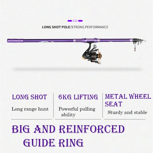 Super reinforced long-distance hunting spinning fishing rod 2.7-4.5m carbon telescopic casting pole carp rod sea fishing