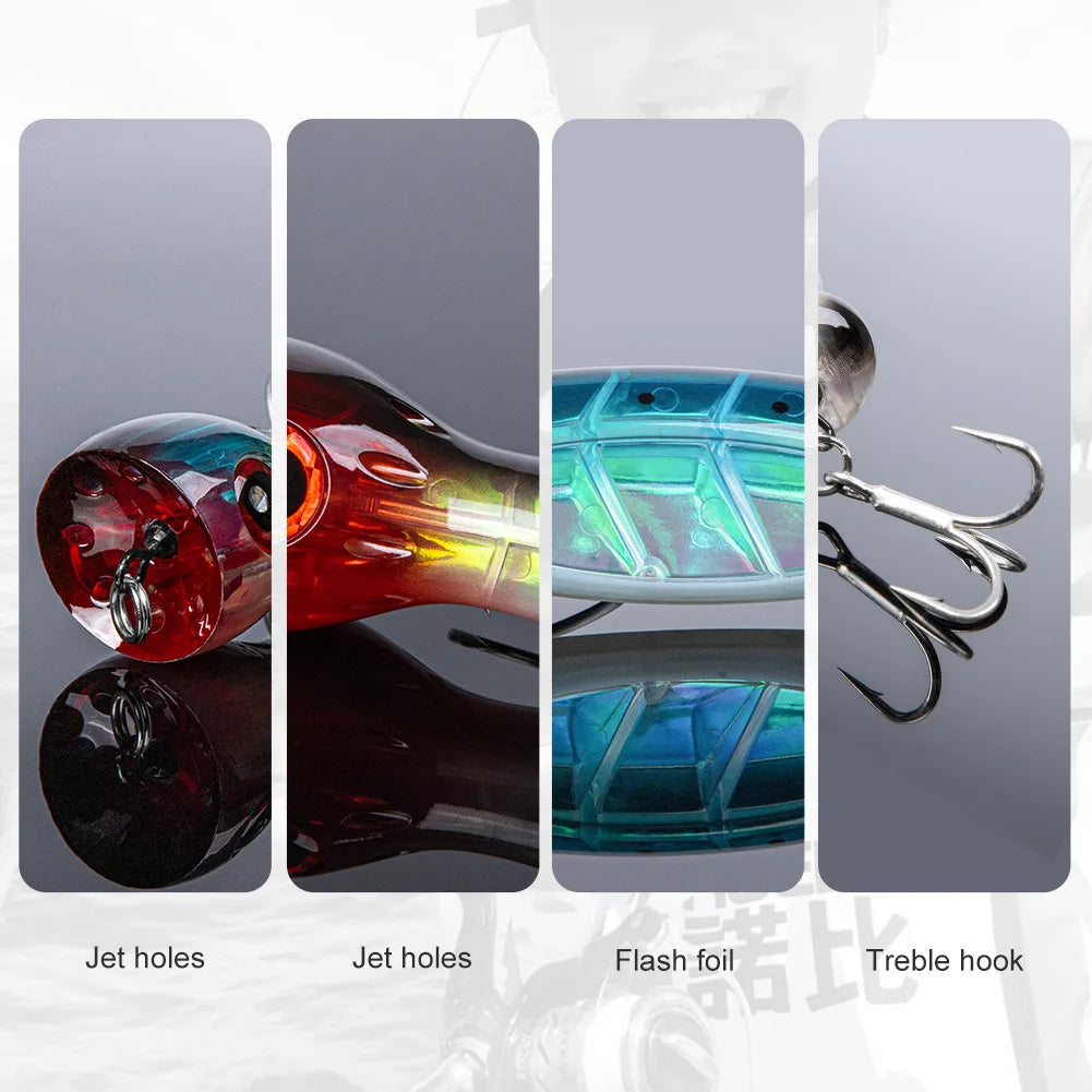 Noeby Jet Popper Fishing Lures 130mm 50g Big Game Topwater Hard Bait Artificial Wobblers Tuna GT Saltwater Fishing Tackle