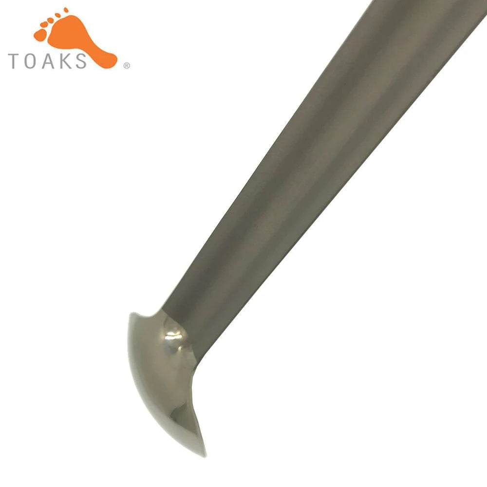 TOAKS Titanium Long Handle Spoon Ultralight with Polished Bowl Outdoor Picnic Household Dual-Use Tableware 220mm 0.67oz SLV-11