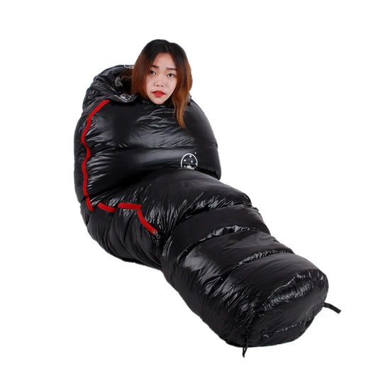 Black Snow Outdoor Camping Sleeping Bag Very Warm Down Filled Adult Mummy Style Sleep Bag 4 Seasons Camping Travel Sleeping Bag