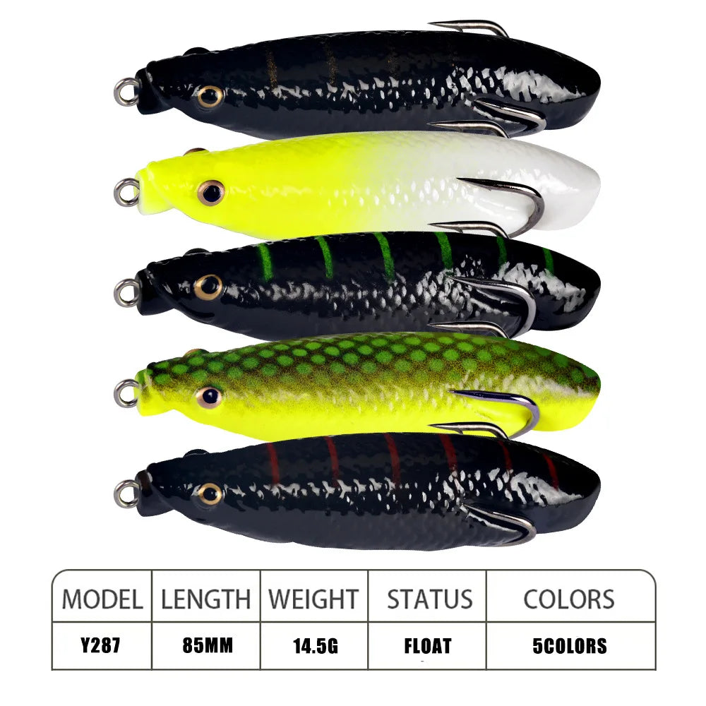 Popper Frog 14.5g 8.5cm Frog Lures Soft Baits For Snakehead Bass Lures Frog Fishing Floating Topwater