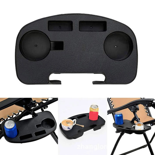 Camping Picnic Outdoor Beach Garden Pool Folding Chair Side Tray Cup Holder For Drink Coffee Beverage Coffee Holder Only Tray