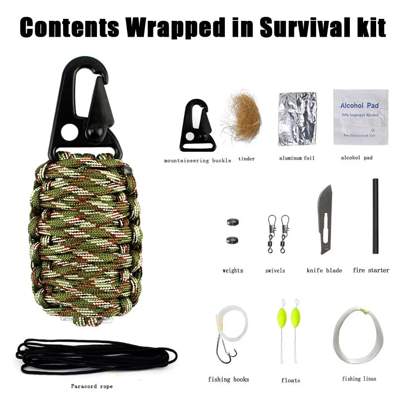 SOS 16PCS Outdoor Survival Kit First Aid Tools Camping Rescue Gear Emergency Kit