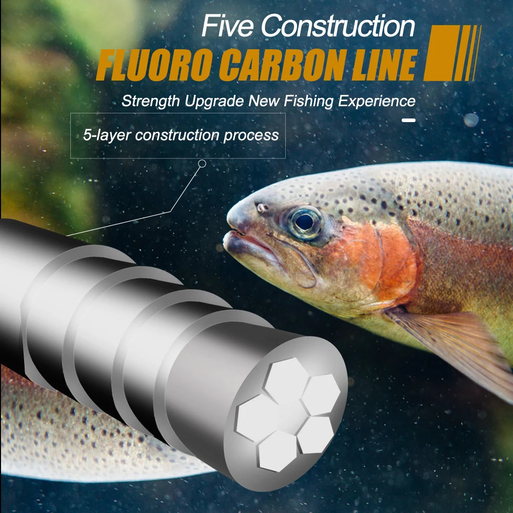 FTK 100m 100% FluoroCarbon Line Fishing Line Japan 0.14mm-1.0mm 5.5LB-130.9LB Fishing Wire Fishing Braid Mono Fishing Line