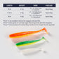NOEBY Shiner Soft Bait 5cm 7.5cm 9cm Texas Rig Worm Baits Silicone Artificial Wobblers Jig Head Swimbait for Bass Fishing Lures
