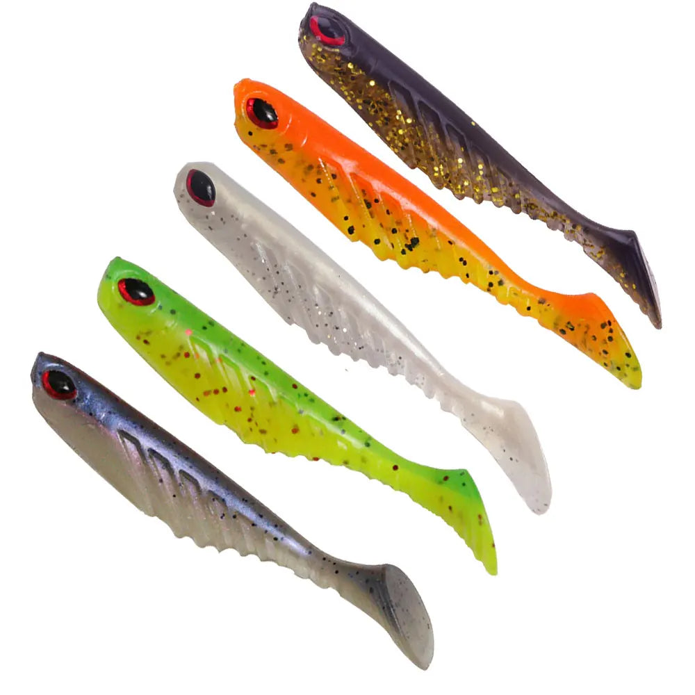 Hexakill 5pcs/lot 7cm 2.9g Worm Soft Lures Artificial Fishing Baits Wobbler Carp Fishing Tackle Shad Silicone