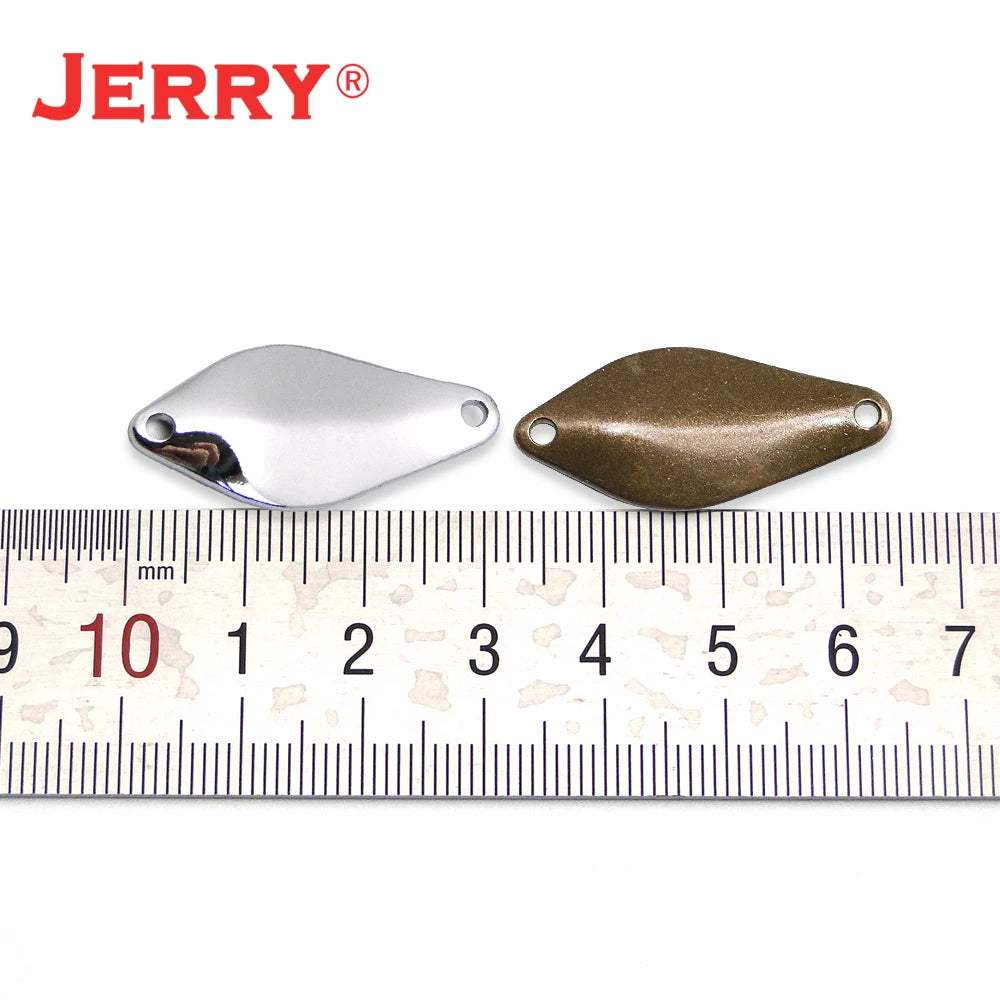 Jerry 50pcs Brass Fishing Spoons Unpainted Blank Area Trout Spoons Wobbling Blinkers Pesca Spinner Bait