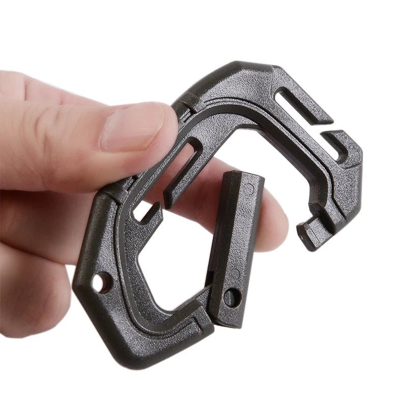 5 Pcs/Lot EDC Tactical D Shaped Carabiner Keychain Hard Polymer D Rings Spring Snap Gear Clip Utility Hanging Hooks Backpack